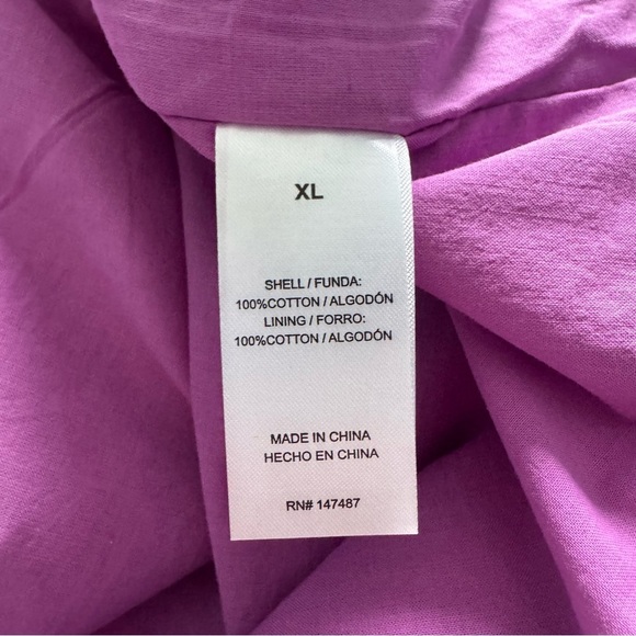 Draper James Heidi Purple Eyelet Puff Sleeve V Neck XL Top - Picture 6 of 6